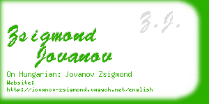 zsigmond jovanov business card